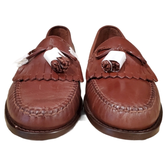 NEW G.H. Bass Cognac Esther Kiltie Tassle Leather Loafer - Picture 2 of 7